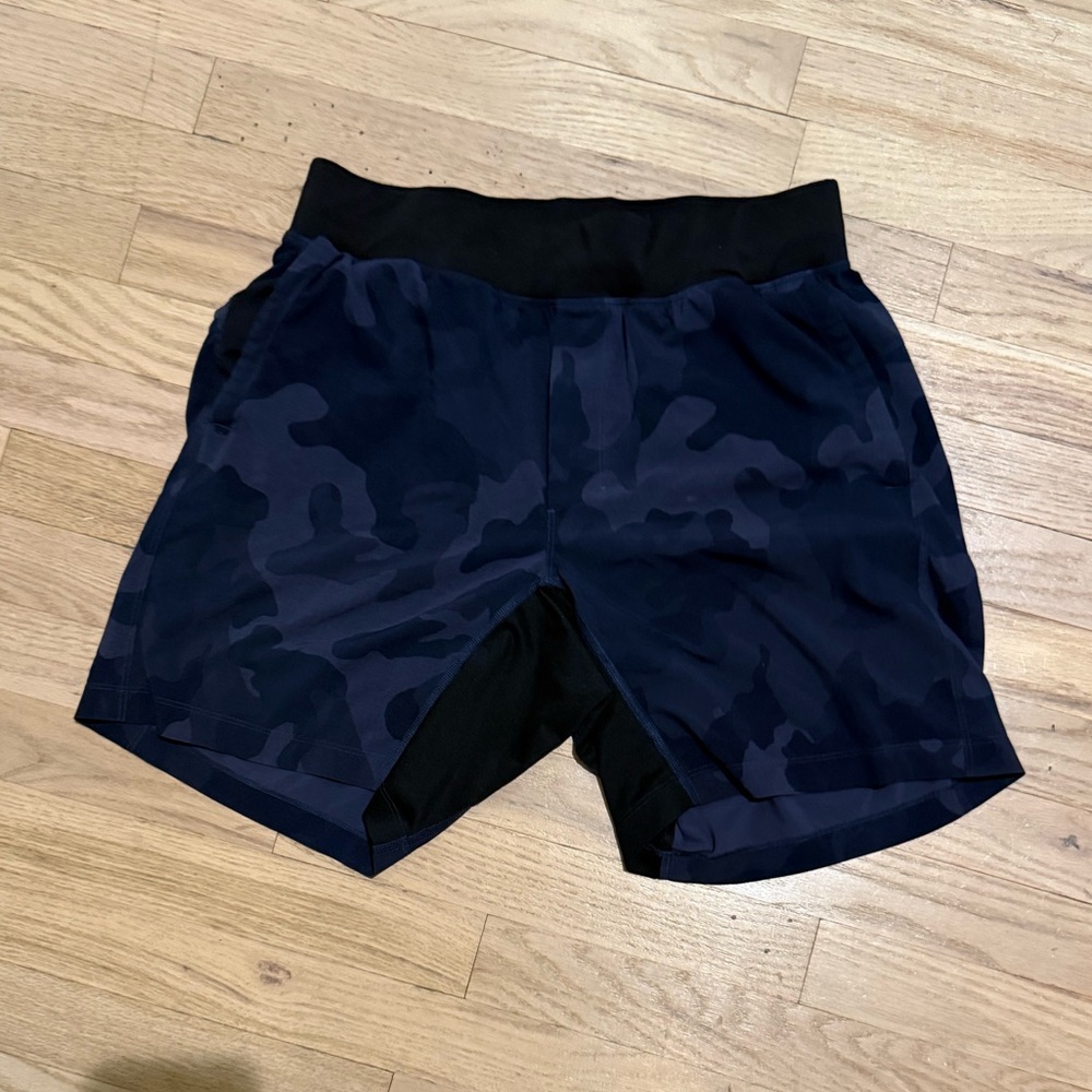 Lululemon Athletica Black and Blue Athletic Shorts